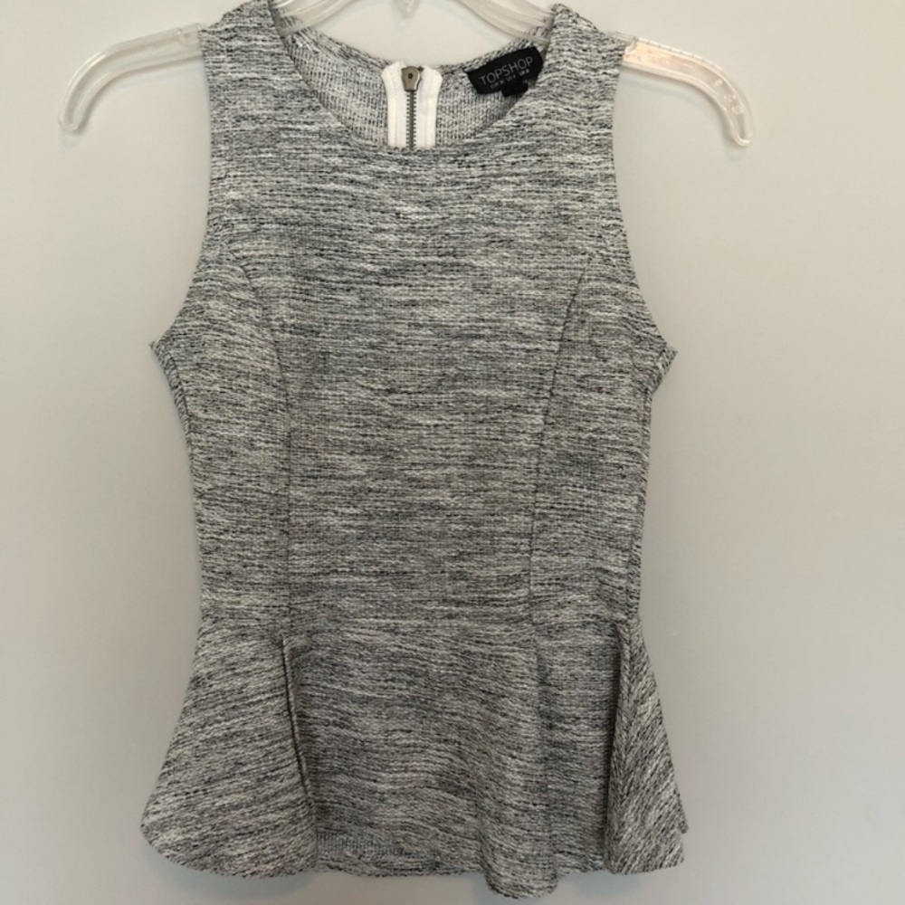 Topshop Sleeveless Peplum Top
